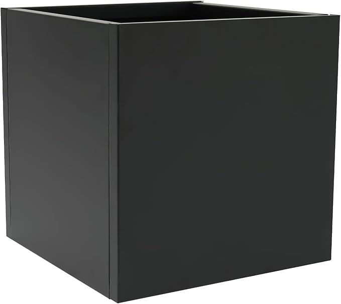 DYNAMI Square Planter Box Black Steel Planter,32x32x32in Metal Planter Box Large Cube Plant Pot for Outdoor Plants,Modern Heavy Duty Flower Pot for Patio, Deck, Yard, Garden