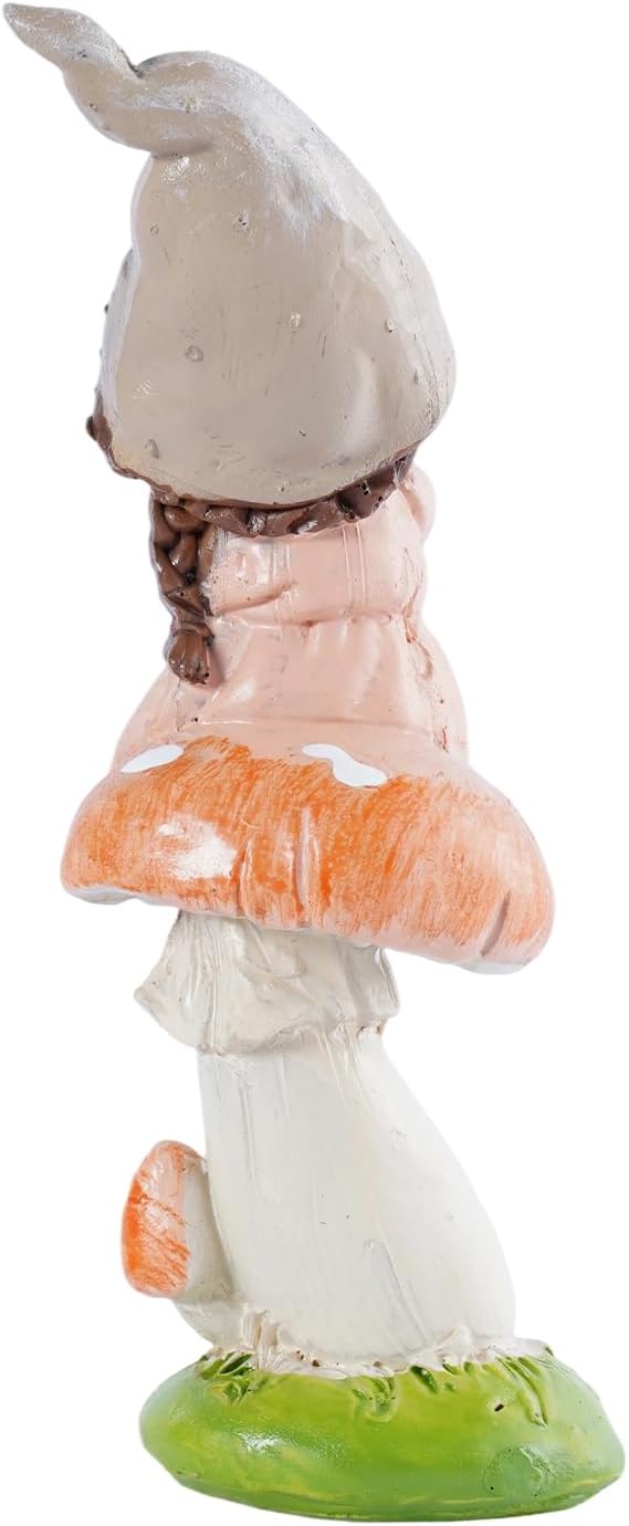 Garden Mushroom Gnome Resin Statues - Outdoor Patio & Lawn Decor, Indoor Home Ornament, Gnome Couple Garden Figurines, Ideal Gift for Parents & Friends