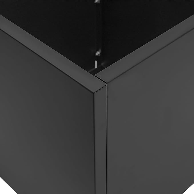 DYNAMI Square Planter Box,24x24x24in Steel Metal Planters Large Cube Plant Pot for Outdoors,Modern Heavy Duty Flower Pot for Patio, Deck, Yard, Garden (Black, 24in)