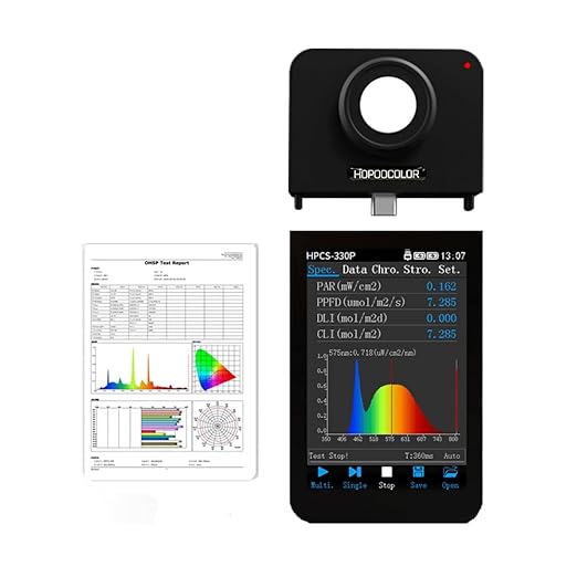 Hopoocolor HPCS-330P Spectrometer PPFD Meter PAR Quantum Meter Wireless Bluetooth Connection