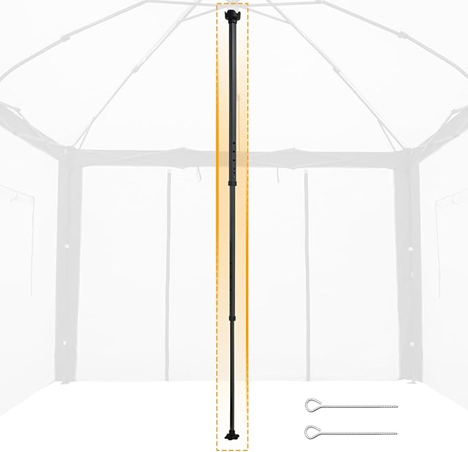 EAGLE PEAK Greenhouse Center Support Pole with Ground Stakes, Peak Reinforcement Bar for Frame Support & Weather Protection, Stabilization Pole for Pop-Up Greenhouses Compatible with Center Lock Hub