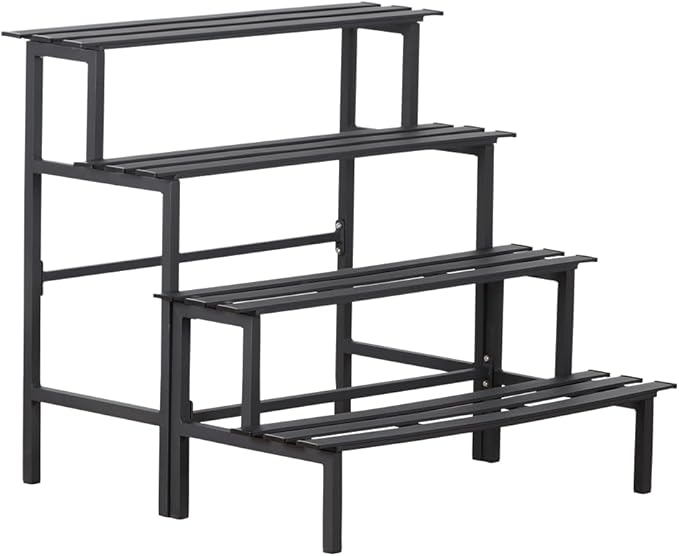 DHYGOTFUR Aluminum Plant Stand - Indoor & Outdoor Ladder Display Shelf for Plants - Sturdy Space-Saving Utility Organizer for Patio, Balcony & Garden (4-Tier)