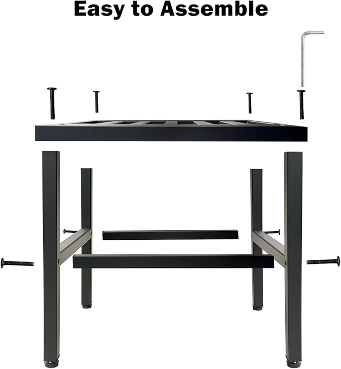 Hongsane Plant Stand Indoor Outdoor,18 Inch Square Metal Plant Stands Riser,Heavy Duty Wrought Iron Pedestal Holders for Large Flower Pot,Outside Rust-Proof Black Flower Display Shelf for Patio,1-Pack