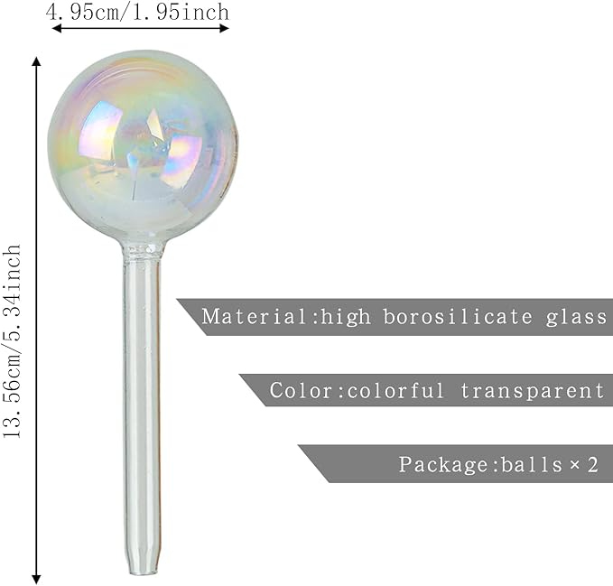 zHzHGuo 3Pcs Small Watering Globes Colorful Small Plant Watering Globes Plant Watering Globes Hand Blown Glass Indoor Plant Watering Globes