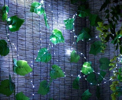 buways Fairy Lights 2-Pack Battery Operated Cool White 50 LED Fairy String Lights,16.4ft Sliver Wire Light with Remote Control for Christmas Party Garden Home Decoration
