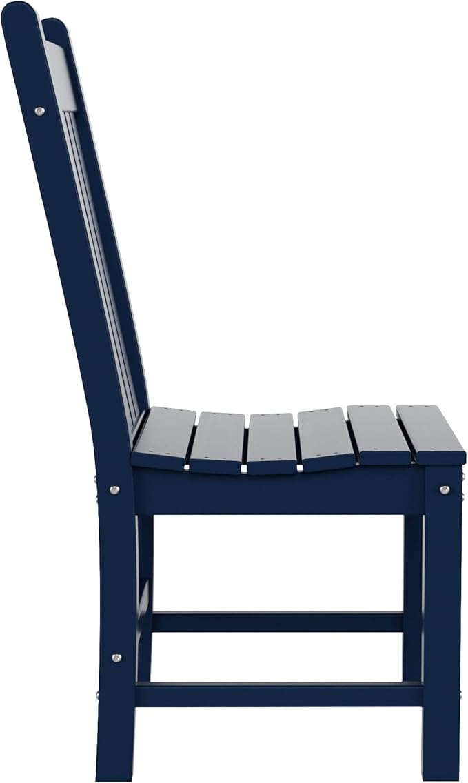 WestinTrends Malibu HDPE Outdoor Armless Patio Dining Chair Navy Blue