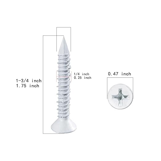 WenSilon(30 PCS) 1/4" x1-3/4 White Concrete Screw Anchor White Flat Head for Anchoring to Masonry, Block or Brick Stucco
