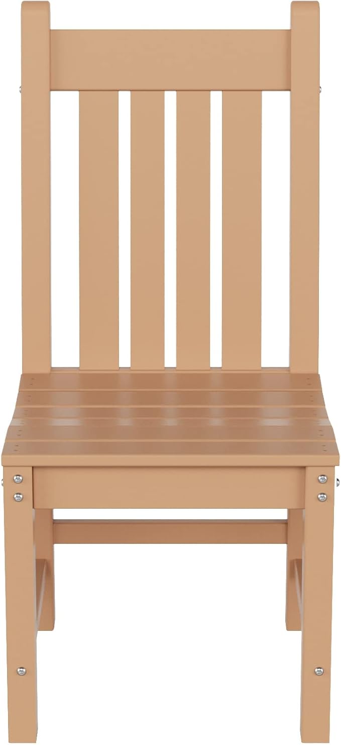 WestinTrends Malibu HDPE Outdoor Armless Patio Dining Chair Teak