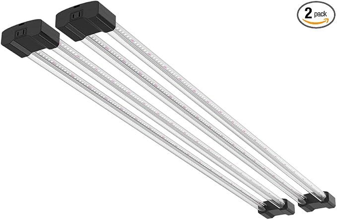BoostGro LED Grow Light Full Spectrum 5000K Daylight + 660nm Red Linkable Indoor Plant Lighting Fixture Tubes (4FT, 2, Pack)