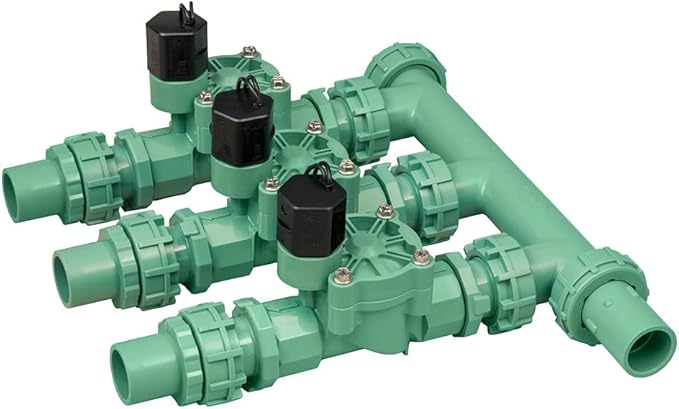 Orbit 91207 3-Valve Preassembled Sprinkler Manifold for Poly Pipe