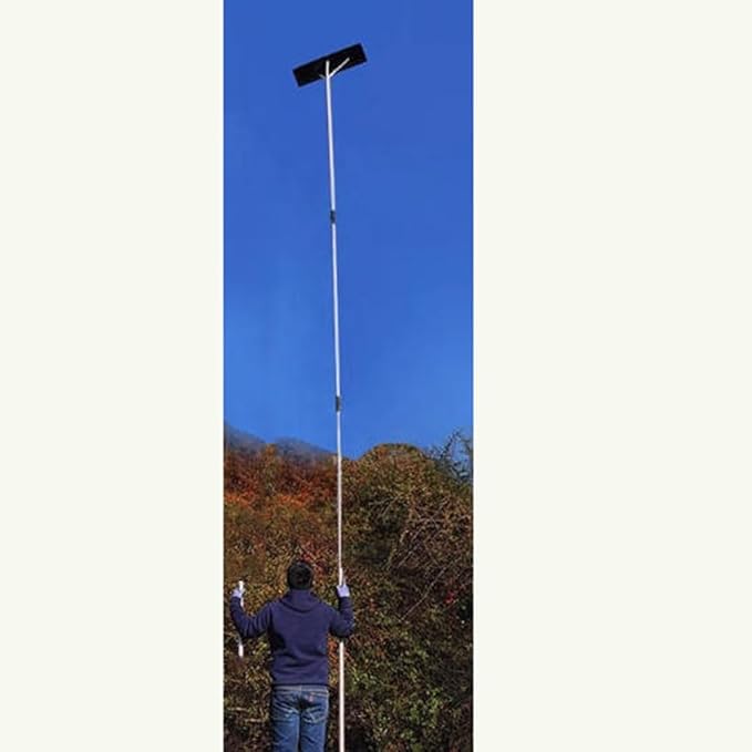 Telescopic Roof Snow Rake with Shovel Blade, Adjustable 2–6.4m Aluminum Pole, Support Frame & Screw Accessories, Long Reach Snow Removal Tool for Roof Clearing, Prevent Snow Buildup