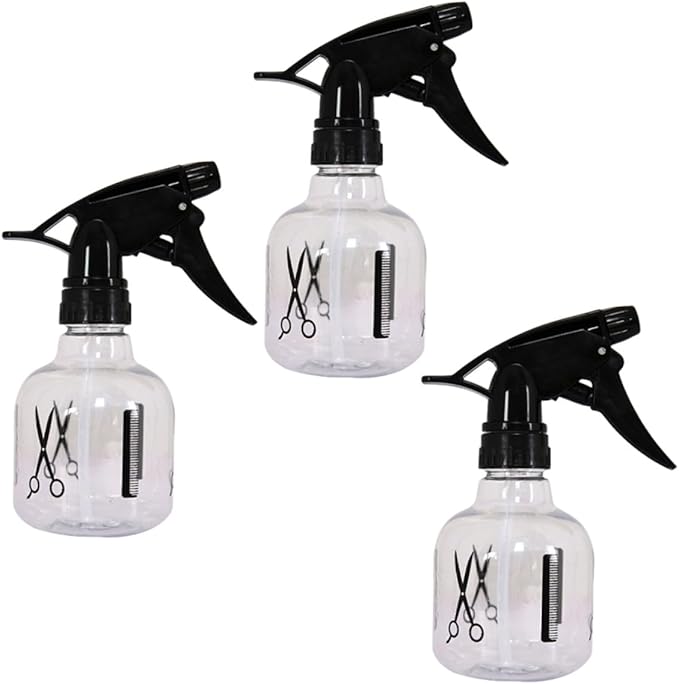 Mobestech 3PCS Portable Plastic Spray Bottles Refillable Empty Hairdressing and Flower Watering Bottles with Fine Mist for Household and Salon Use