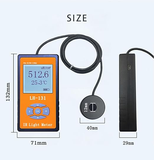 LH-131 IR Power Meter Infrared Irradiometer Infrared Light Irradiance Power Meter Range 1uW/cm²~3000W/m² 760~1100nm