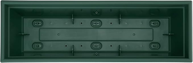 Bloem Dayton Window Box Planter: 24" - Turtle Green - 100% Recycled Durable Plastic Box, Elevated Feet, for Indoor and Outdoor Use, Gardening, 5 Gallon Capacity