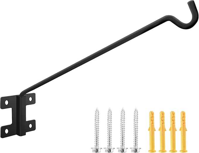 JiaheRuitai Deck Hook Rail Wall Mounted, Extension Reach Wall Bracket,Hook for Hanging Plants, Wind Chimes,Bird Feeders,Outdoor Lights (1)