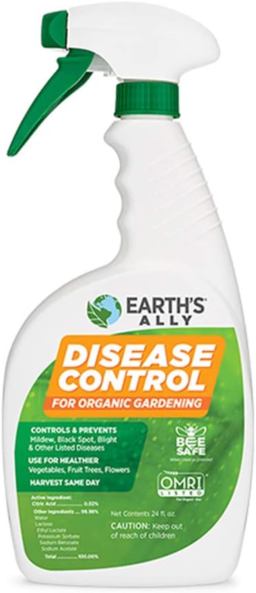 Earth's Ally Disease Control for Plants Ready-to-Use 24 oz | Fungicide Spray Treatment for Powdery Mildew, Blight, Black Spot, Fungus - Use for Plant & Rose Diseases & More