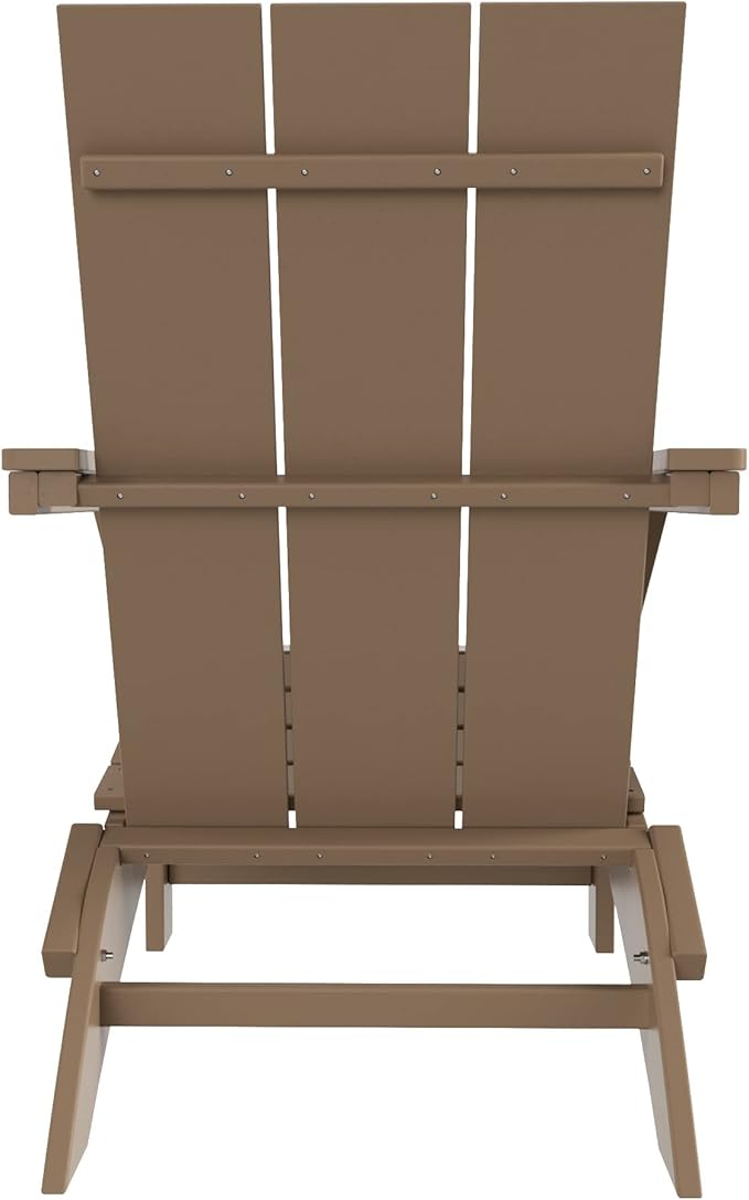 WestinTrends Ashore Modern Outdoor Folding Adirondack Chair (Set of 4), Weathered Wood