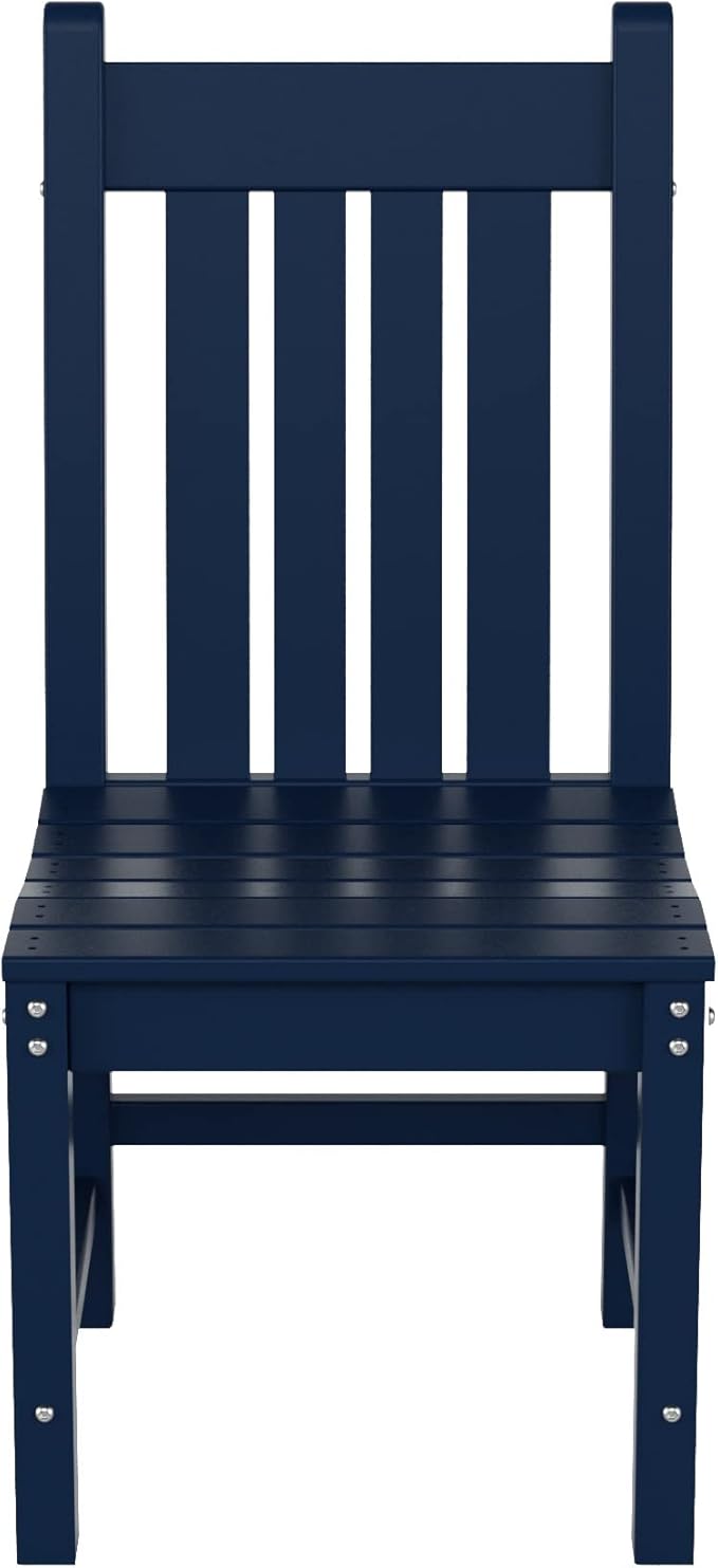 WestinTrends Malibu HDPE Outdoor Armless Patio Dining Chair Navy Blue
