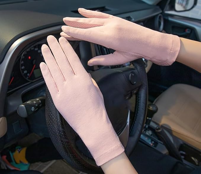 INOGIH Women Sunblock-Fingerless Gloves UV-Sun-Protection Driving Non-Slip Outdoor Gloves for Women Girls