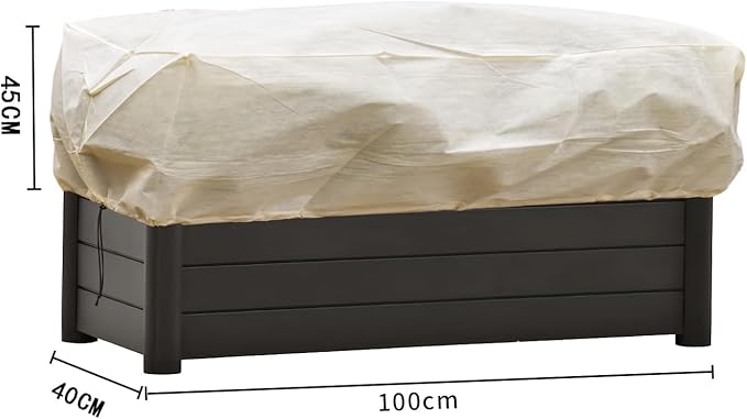 DINGBAI Plant Cover Freeze Protection, Winter Plant Covers, Plant Frost Cover, Tree Plant Freeze Protection Covers, Planter Plant Winter Frost Blanket with Zip Drawstring,2 Pack (39.3x17.7x15.7INCH)