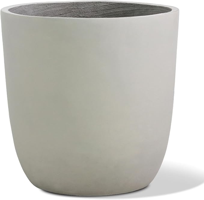 Heyzier Concrete Planter Outdoor Indoor, Large Cement Plant Pots for Trees Flowers (Gray, 18 inch)