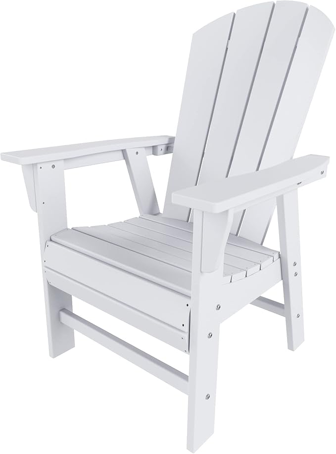WestinTrends Malibu Malibu Outdoor Patio HDPE Plastic Adirondack Dining Chair White