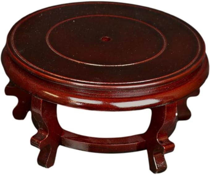 6" Wooden Rosewood Fishbowl Display Vase Stand Plant Pot Display Stand