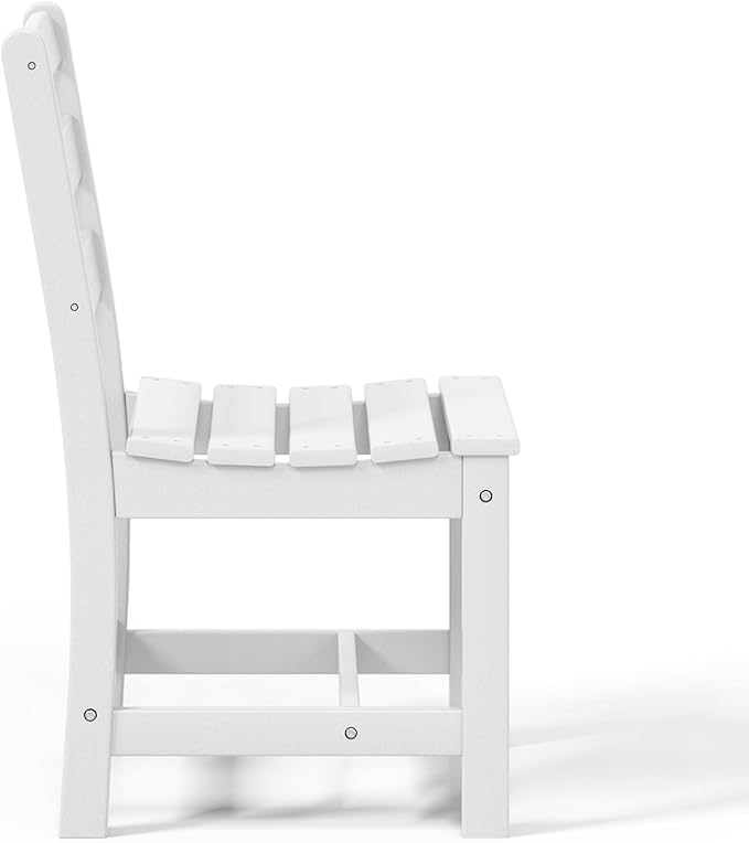 WestinTrends Ashore Outdoor HDPE Patio Classic Armless Dining Side Chair, White