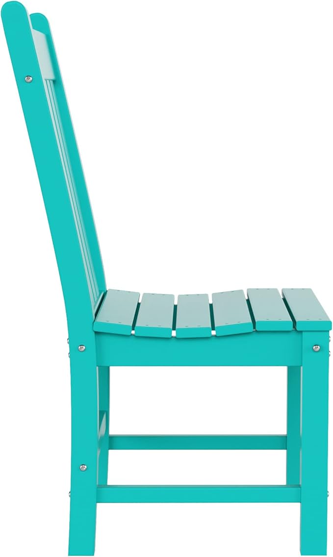 WestinTrends Malibu HDPE Outdoor Armless Patio Dining Chair Turquoise