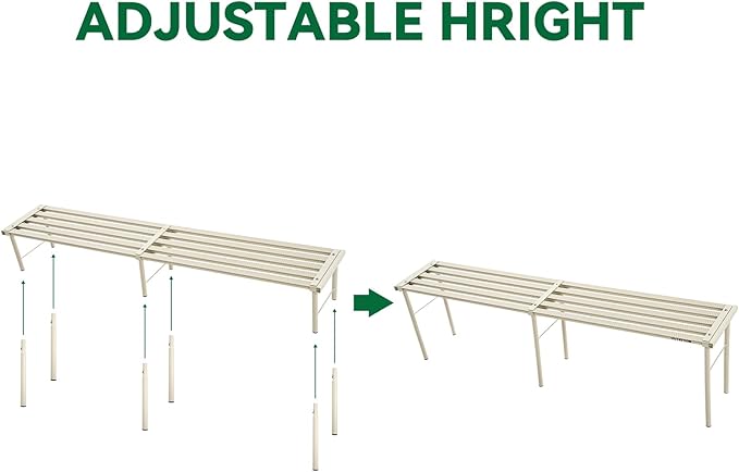 MultirackX Metal Plant Stand, Rust-proof Aluminum Flower Pot Stand, Heavy Duty Planter Display Shelving for Patio Balcony Garden Living Room Decorative (White, 47.2 Inch)
