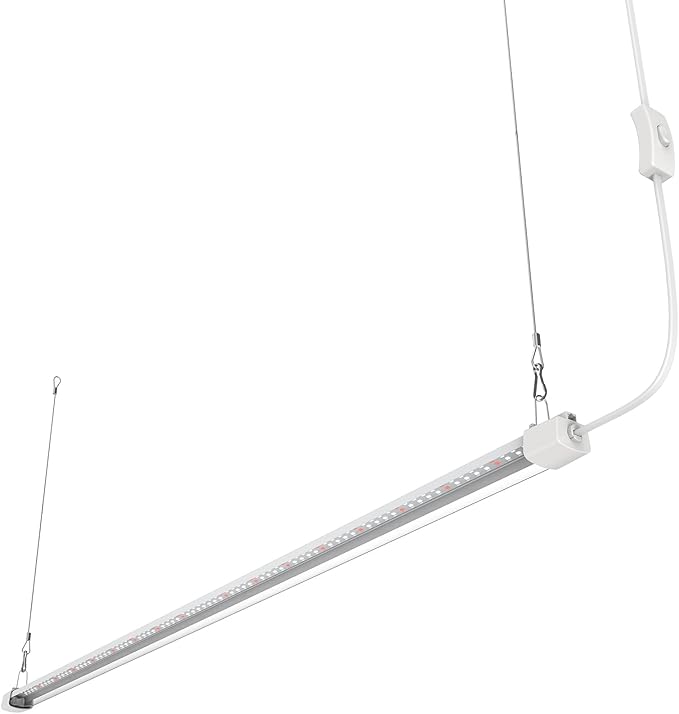 APICDOM LED Grow Light 4FT Full Spectrum Compact Linkable Lighting Fixture for Indoor Greenhouse Year Round Plant Seedlings, Essential Grow Slim Hanging Suspended Strip