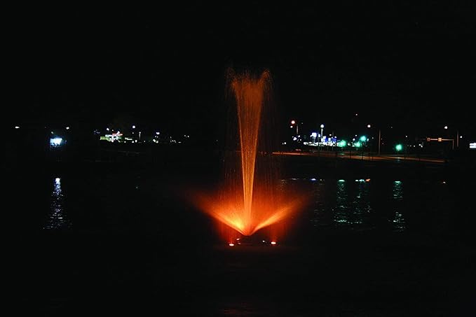 Kasco 3/4HP J Series Decorative RGB Fountain - 120V with 50 Ft Electric Power Cord | RGB LED Lighting | Efficient Pond Aerator Outdoor Fountain