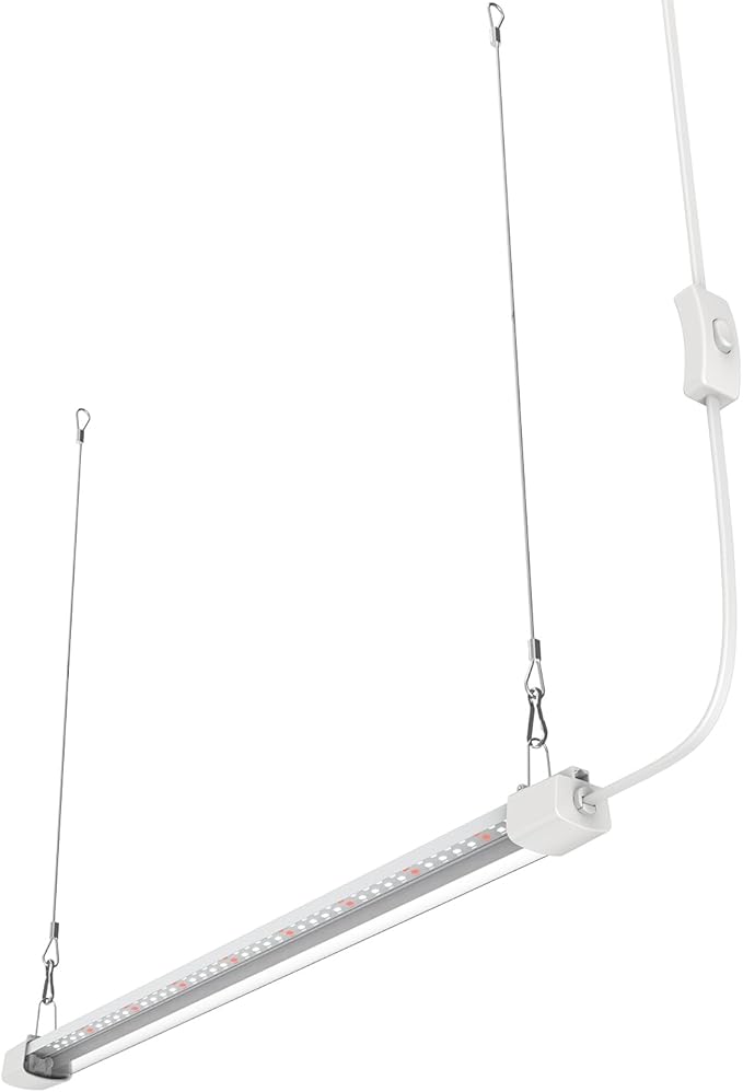 APICDOM LED Grow Light 2FT Full Spectrum Compact Linkable Lighting Fixture for Indoor Greenhouse Year Round Plant Seedlings, Essential Grow Slim Hanging Suspended Strip