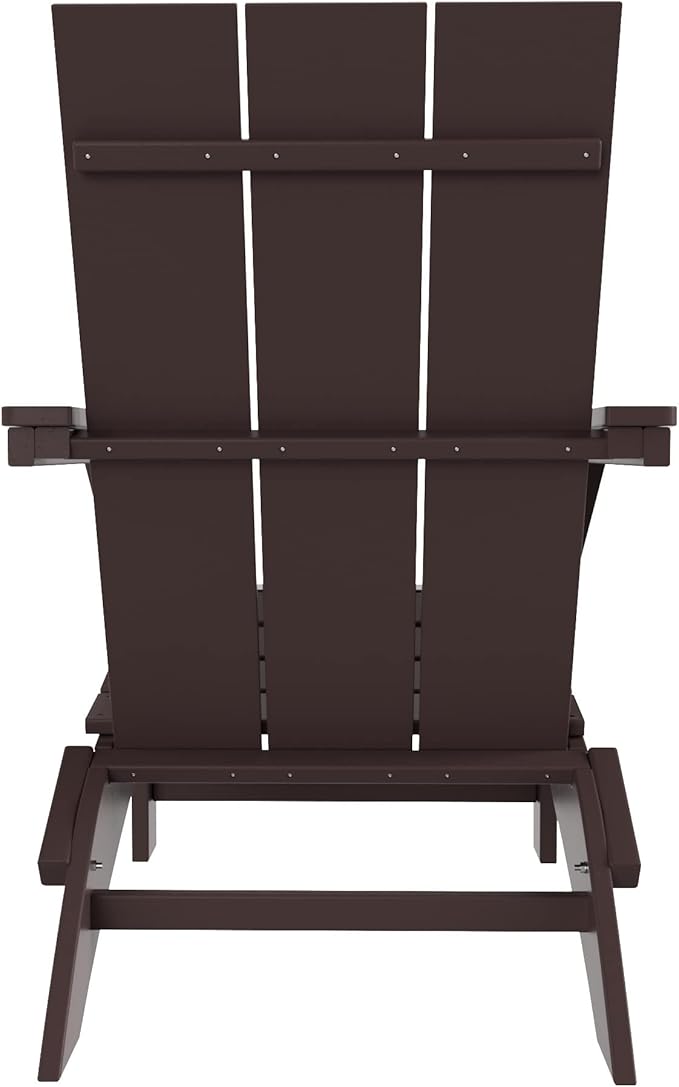 WestinTrends Ashore Modern Outdoor Folding Adirondack Chair, Dark Brown