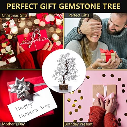 ANAYA AGATE Clear Quartz Crystal Trees for Home Decor, Office Desk Decoration, Chakra Healing Crystals and Stone for Positive Energy, Money, Good Luck, Tree of Life Spiritual for Women and Mom