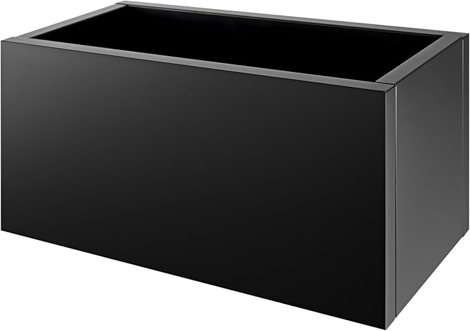 Meyoppm Metal Planter Box 32"x16"x16", Rectangular Steel Planter Box Frost Proof Rust Resistant Indoor&Outdoor, Heavy Duty Steel Planter for Commercial and Residential Use