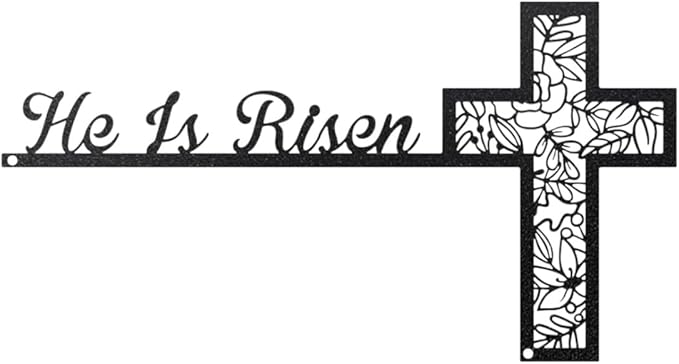 RealSteel He Is Risen Easter Door Corner Decoration – Christian Easter Home Décor (B-7x13)