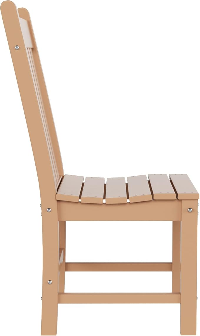 WestinTrends Malibu HDPE Outdoor Armless Patio Dining Chair Teak