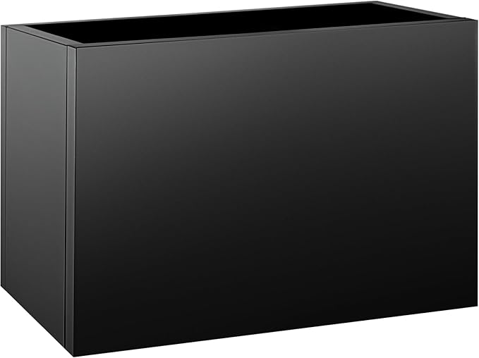 Meyoppm Metal Planter Box 36"x12"x20", Rectangular Steel Planter Box Frost Proof Rust Resistant Indoor&Outdoor, Heavy Duty Steel Planter for Commercial and Residential Use