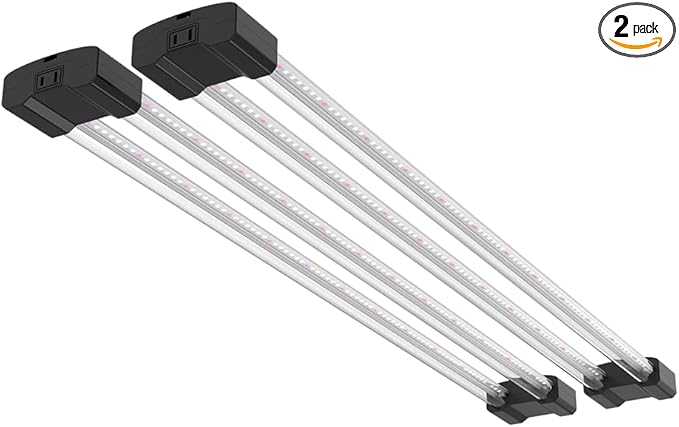BoostGro LED Grow Light Full Spectrum 5000K Daylight + 660nm Red Linkable Indoor Plant Lighting Fixture Tubes (3FT, 2Pack)