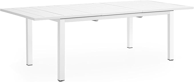 Wisteria Lane Aluminum Outdoor Dining Table, 68"-91.5" Adjustable Length Oversized Dining Table for 6-10 People, All-Weather Extendable Patio Dining Table with Adjustable Feet for Deck Balcony Garden