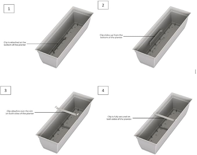 The HC Companies 30 Inch Eclipse Window Planter Box with Drainage Holes & Attached Saucer, Lightweight UV-Resistant Plastic Indoor & Outdoor Planters, 2-Pack Flower Box for Garden & Home Decor, Black