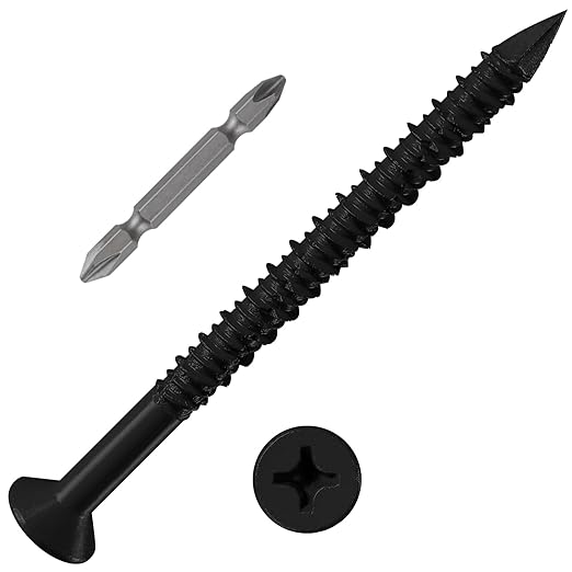 WenSilon(30 PCS) 3/16" x3-1/4 Black Concrete Screw Anchor Black Flat Head for Anchoring to Masonry, Block or Brick Stucco