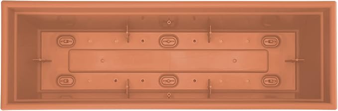 Bloem Dayton 24" Terra Cotta Recycled Plastic Rectangle Window Box Planter with Saucer Tray for Indoor and Outdoor Gardening