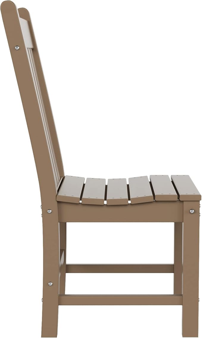 WestinTrends Malibu HDPE Outdoor Armless Patio Dining Chair Weathered Wood