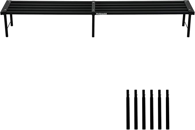 MultirackX Metal Plant Stand, Rust-proof Aluminum Flower Pot Stand, Heavy Duty Planter Display Shelving for Patio Balcony Garden Living Room Decorative (Black, 47.2 Inch)