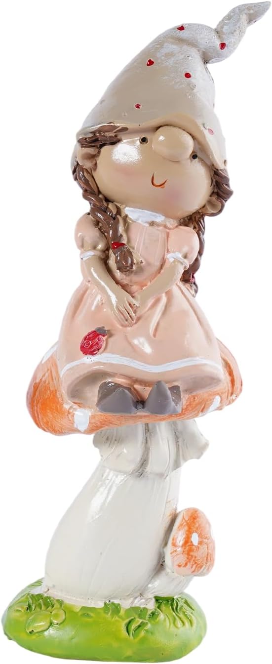 Garden Mushroom Gnome Resin Statues - Outdoor Patio & Lawn Decor, Indoor Home Ornament, Gnome Couple Garden Figurines, Ideal Gift for Parents & Friends