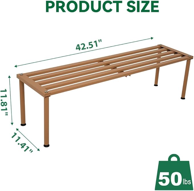 MultirackX Metal Plant Stand, Rust-proof Aluminum Display Rack, Plants Display Stands Decoration Racks for Living Room Garden Balcony Patio (Wood Color, 42.5Inch Tall Leg)