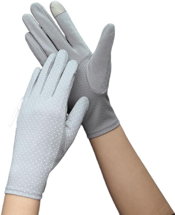INOGIH Women Sunblock-Fingerless Gloves UV-Sun-Protection Driving Non-Slip Outdoor Gloves for Women Girls