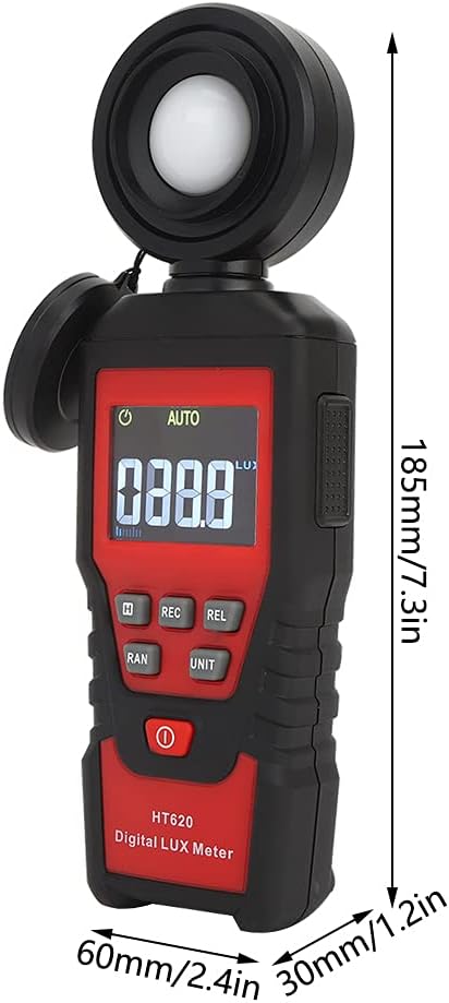 HT620 Portable Light Meter Digital Luxmeter Illuminometer Lux FC Measurement for Photography Studio Lighting Engineers ABS 185x60x30mm